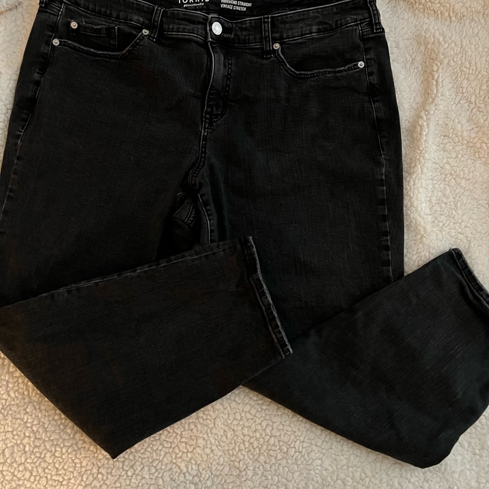 torrid Black Straight-Leg Jeans